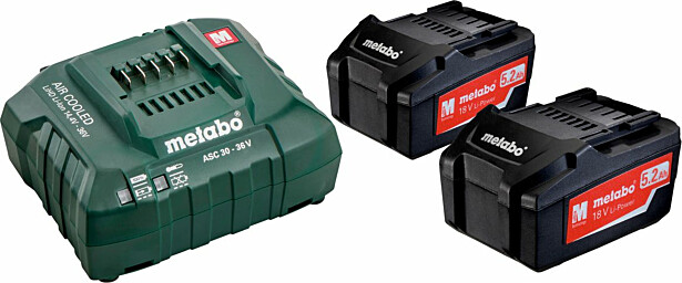 Akku ja laturi Metabo 18V 2x5.2 Ah ASC 30-36V