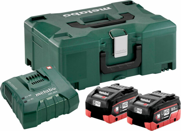 Akku ja laturi Metabo 18V 2x8,0 Ah LiHD ASC Ultra Metaloc