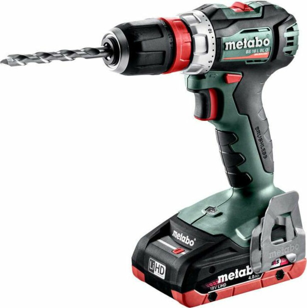 Akkuporakone Metabo BS 18 L BL Q 18V 2x4,0Ah LiHD-akulla ja laturilla ASC 55