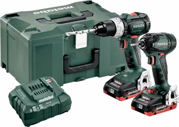 Työkalupaketti Metabo Combo Set 2.1.12 18V BL LiHD SB 18 LT BL + SSD 18 LTX 200 BL sisältää 2x4Ah LiHD-akut ja laturin ASC 55