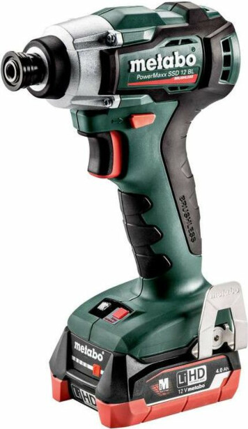 Akkuiskuporakone Metabo PowerMaxx SSD 12 BL sisältää 2x4,0Ah LiHD-akut ja laturin ASC 55