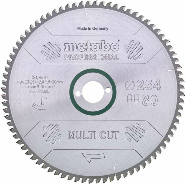 Pyörösahanterä Metabo Multi Cut-Professional 216x30 Z60 FZ/TZ 5° neg