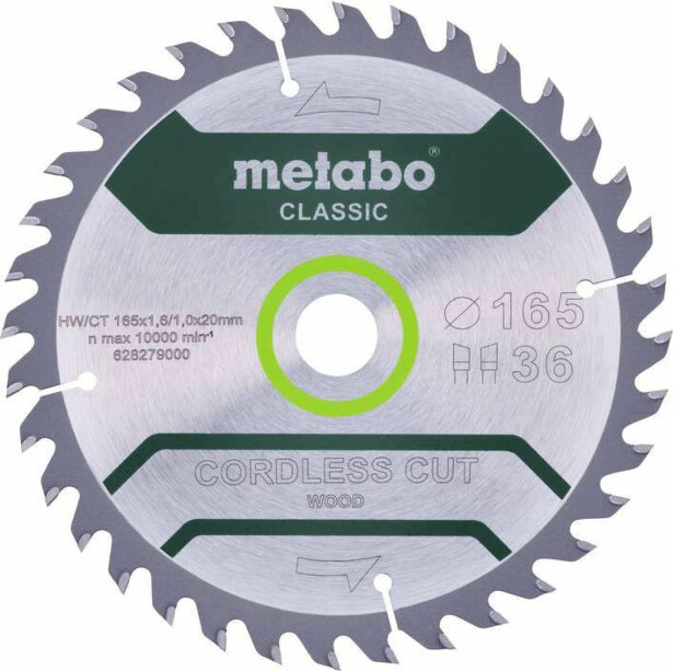 Pyörösahanterä Metabo HM HW/CT 165x20 18 WZ 20° Classic