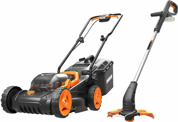 Kombosarja Worx 20V WG927E ruohonleikkuri WG779E.9 ja trimmeri WG157E.9