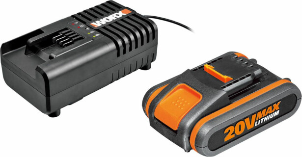 Akku ja laturi Worx WA3601 20V 2.0Ah