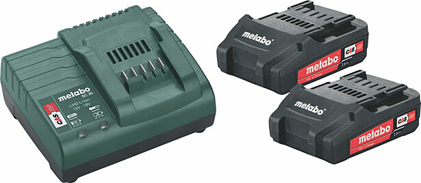 Akkupaketti Metabo 18V 2x2.0 Ah laturilla SC 30