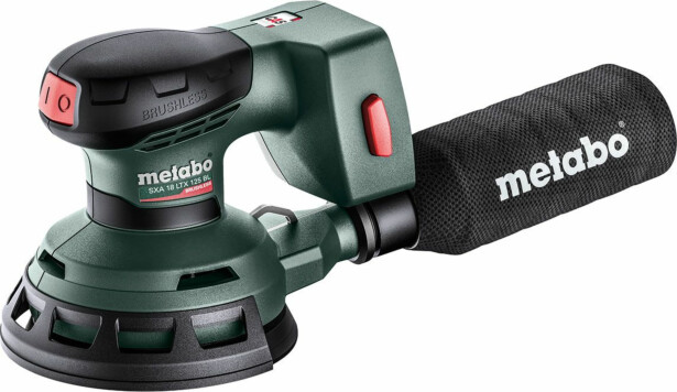 Epäkeskohiomakone Metabo SXA 18 LTX 125 BL 18V tukialustalla 125mm ilman akkua ja laturia Metaboxissa