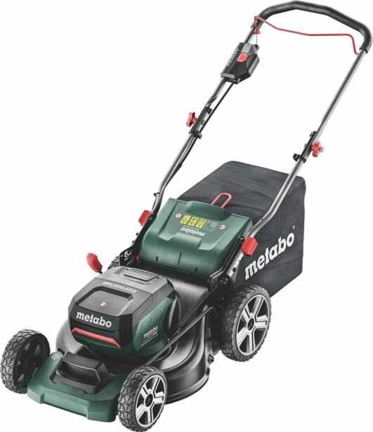 Akkuruohonleikkuri Metabo RM 36-18 LTX BL 46 18V sisältää 2x5.2Ah akut ja ASC 145 Duo -laturin