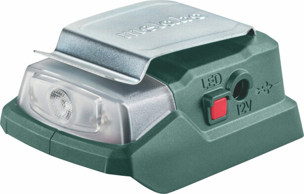 Työvalo ja multiadapteri Metabo 12V ilman akkua ja laturia