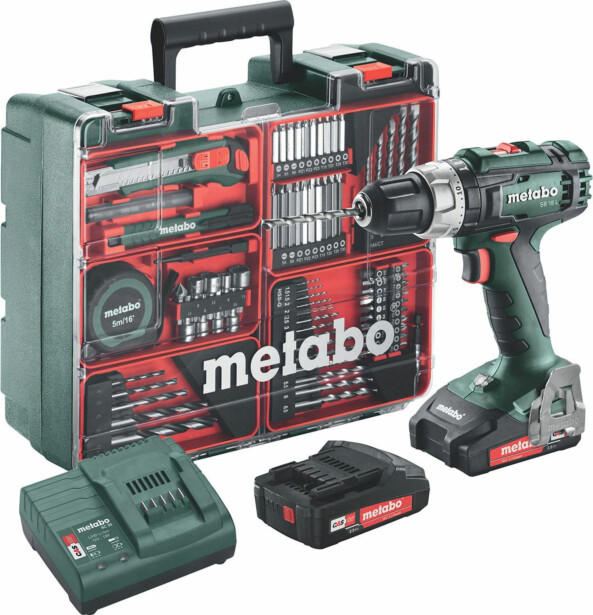 Akkuiskuporakone Metabo SB 18 L Set 18V sisältää 2kpl 2.0 Ah akkuja ja laturin SC 30