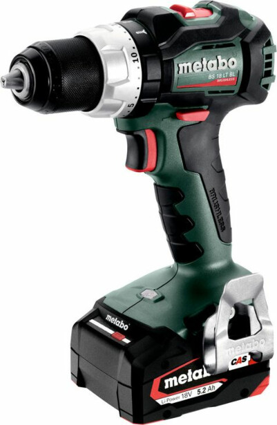 Akkuruuvinväännin Metabo BS 18 LT BL sisältää 2x5.2Ah Li-Power-akut