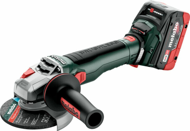 Akkukulmahiomakone Metabo WB 18 LT BL 11-125 Quick sisältää 2x8,0Ah LiHD-akut