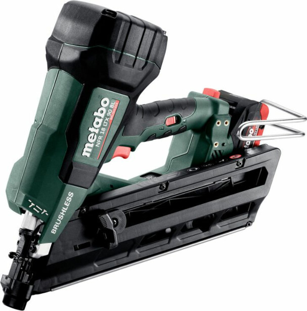 Akkunaulain Metabo NFR 18 LTX 90 BL sisältää 2x4,0Ah akut ja laturin