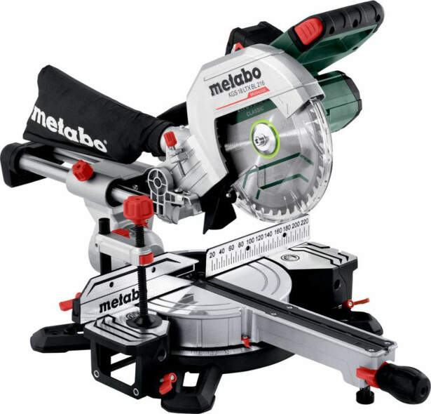 Katkaisu- ja jiirisaha MetabokgS 18 LTX BL 216 sisältää 2x5.2Ah akut ja laturin