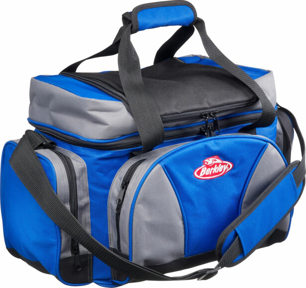 Kalastuslaukku Berkley System Bag L Blue sisältää neljä 3700-rasiaa
