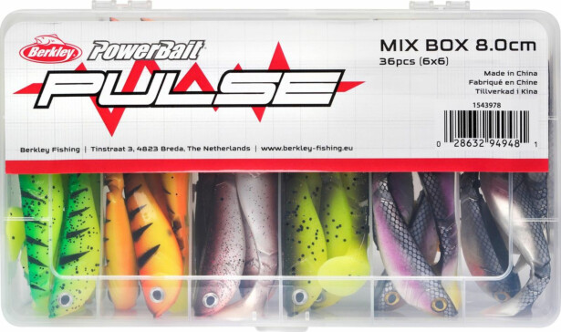 Viehesarja Berkley Pulse Shad MixBox 8cm 36kpl