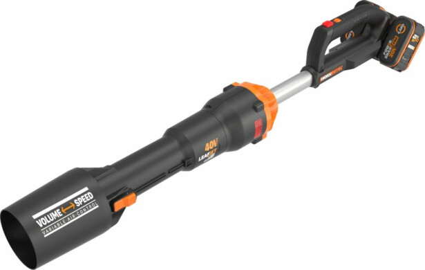 Akkulehtipuhallin Worx WG585E 2x20V sisältää 2x4,0 Ah akun ja laturin