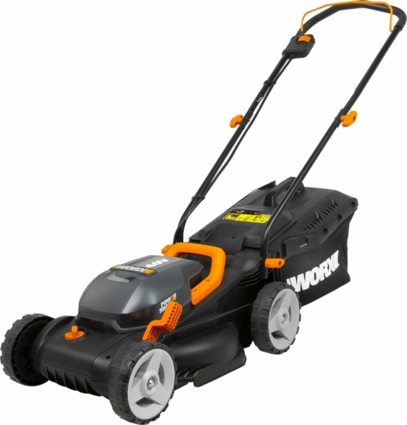 Akkuruohonleikkuri Worx WG779E.1 2x20V 34cm sisältää 2x4 Ah akun ja laturin
