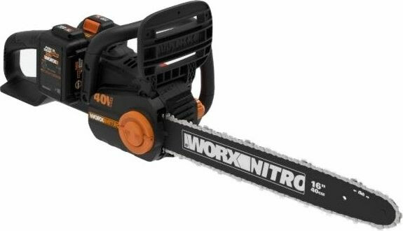 Akkumoottorisaha Worx WG385E 2x20V 40cm sisältää 2x4,0 Ah akun ja laturin