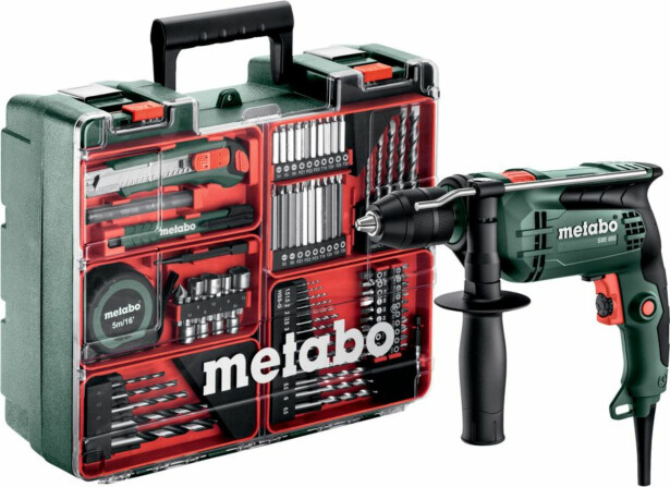 Iskuporakone Metabo SBE 650W sisältää lisätarvikkeet
