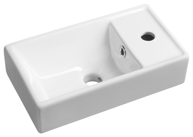 Pesuallas Interia MINOS Cloakroom 40x22 cm oikea keraaminen valkoinen