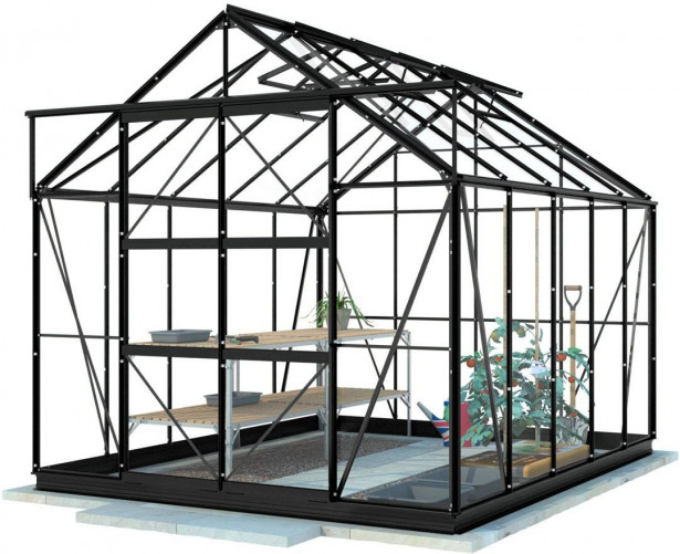 Kasvihuone Lykke, 8,2 m², hybrid, musta
