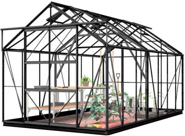 Kasvihuone Lykke, 11,3 m², hybrid, musta
