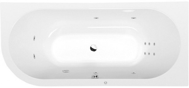 Poreamme Interia Viva R Hydro, 1800x800x470mm, oikea, 267l, valkoinen