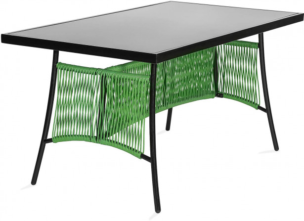 Ruokapöytä Ribston, 140cm, 6-istuttava, vihreä