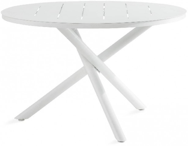 Ruokapöytä Space, Ø120cm, 4-istuttava, valkoinen