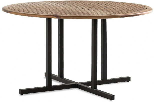 Ruokapöytä Lines, Ø140cm, 6-istuttava, ruskea