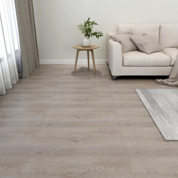 Itsekiinnittyvä lattialankku PVC 5 11 m² taupe 55 kpl 