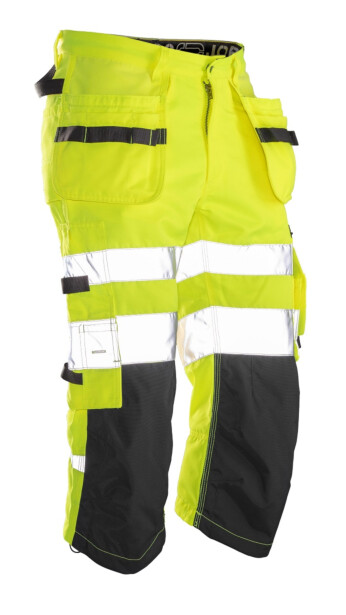 Piraattihousut Jobman 2217 Hi-Vis, keltainen/musta
