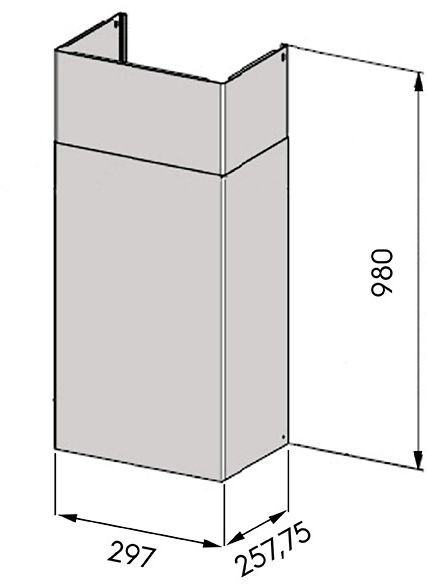 Jatkoputki Savo seinämalli, 990mm, ruostumaton teräs