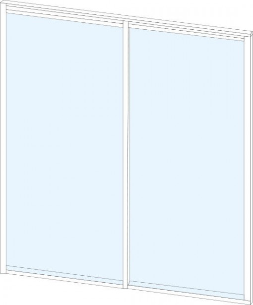Terassin lasiliukuovi Keraplast, 2-os., valkoinen, kirkas lasi, mittatilaus