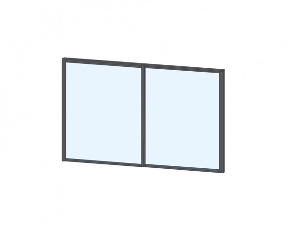 Terassin liukulasi-ikkuna Keraplast 2-os. 1100x1945mm, kirkas/harmaa