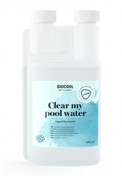 Veden hiutaloittamisaine Kirami Biocool Clear my pool water, 500 ml