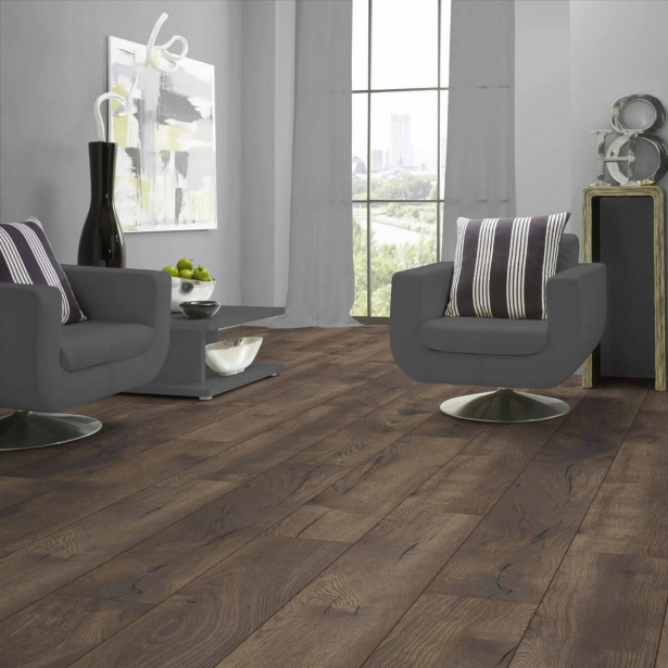 Laminaatti Kronotex Exquisit Plus, 4766 Pettersson Oak Dark, tummanruskea