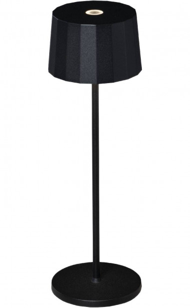 LED-pöytävalaisin Konstsmide Positano, ladattava, musta