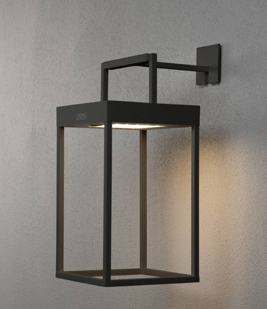 LED-lyhtyvalaisin Konstsmide Portofino, aurinkokennolla, musta