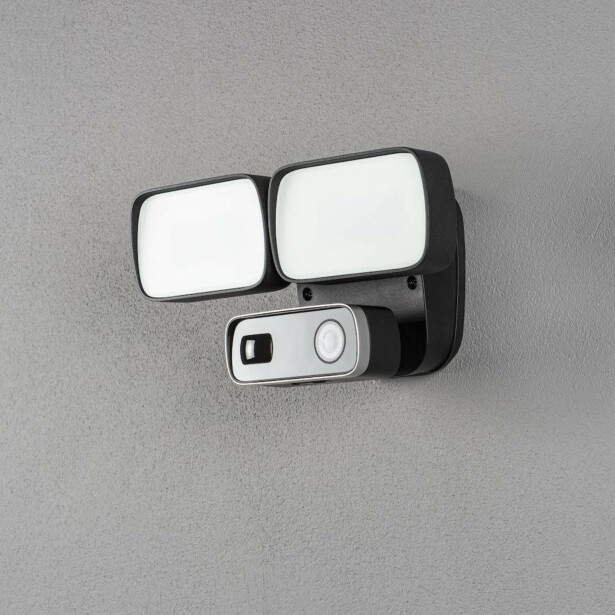 Seinävalaisin Konstsmide Smartlight 7869-750, musta, 24W, kamera, kaiutin, mikrofoni, Verkkokaupan poistotuote