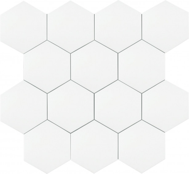 Lattialaatta Kymppi-Lattiat History Jugend Basic Hex White, himmeä, 250x250mm