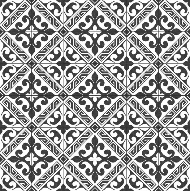 Kuviolaatta Kymppi-Lattiat History Jugend Genova Black, himmeä, 250x250mm