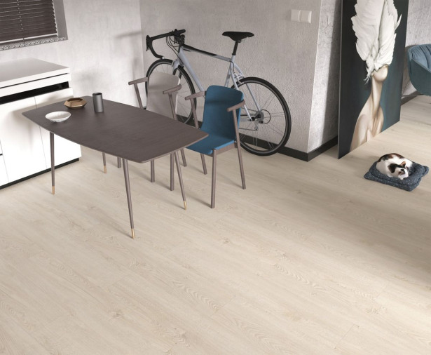 Vinyylilankku DomusFlooring PowerStep 9000 Solid PRO Vorna vaalea tammi 4,5x229x1220 mm