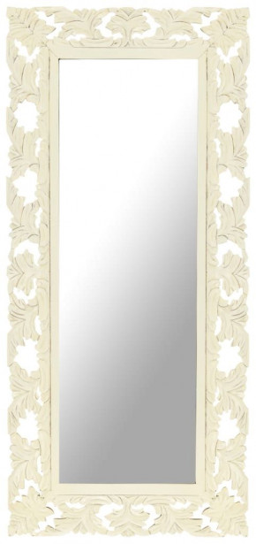 Käsinveistetty peili valkoinen 110x50 cm täysi mangopuu_1