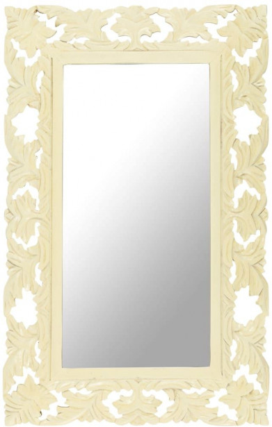 Käsinveistetty peili valkoinen 80x50 cm täysi mangopuu_1