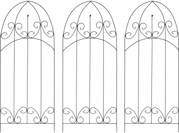 Kasvitelineet 3 kpl musta 40x100 cm rauta_1