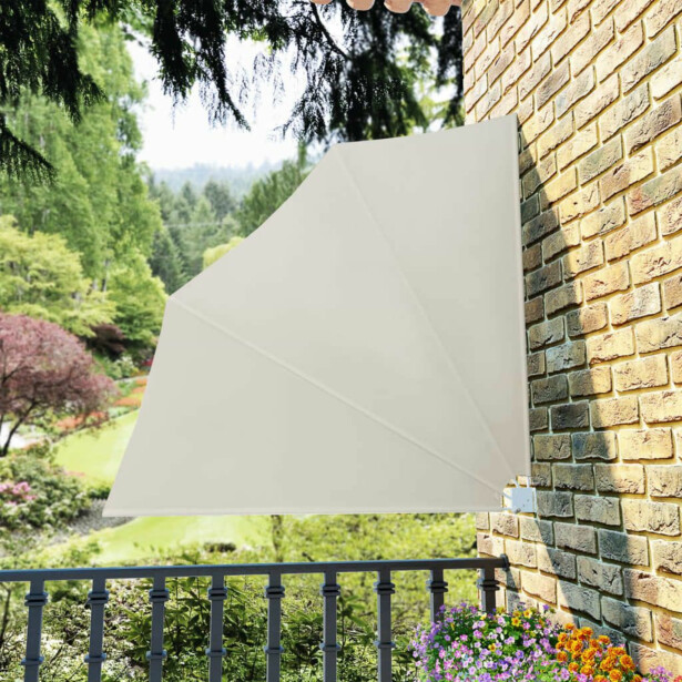 Kokoontaittuva parvekkeen sivumarkiisi kerma 140x140 cm_1
