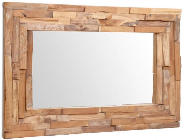 Koristeellinen peili tiikki 90x60 cm suorakaide_1