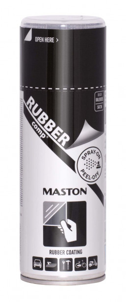 Kumimaalispray Maston RUBBERcomp Puolikiiltävä musta, 400ml